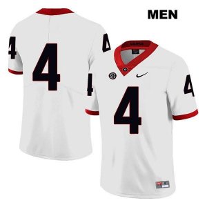 Men's Georgia Bulldogs NCAA #4 Nolan Smith Nike Stitched White Legend Authentic No Name College Football Jersey NJH7154LH